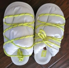 UGG Women's Spaceslider Tech Slide Womens White and Neon Yellow NEW 120