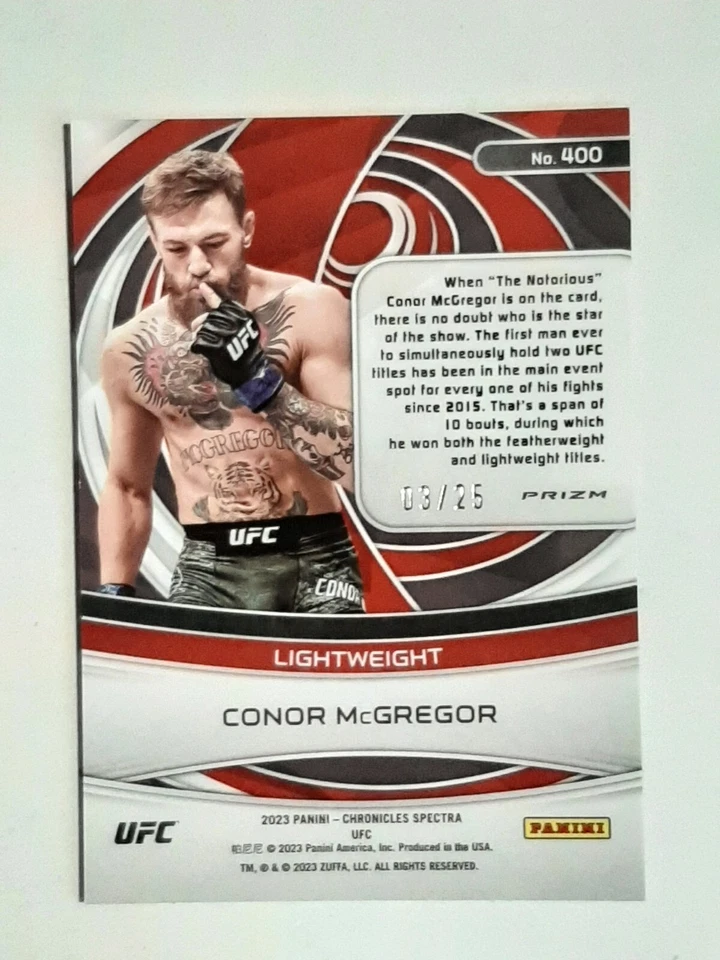 2023 Panini Chronicles Spectra UFC Conor Mcgregor Green/25 *See Pics/Details* - Image 3 of 4