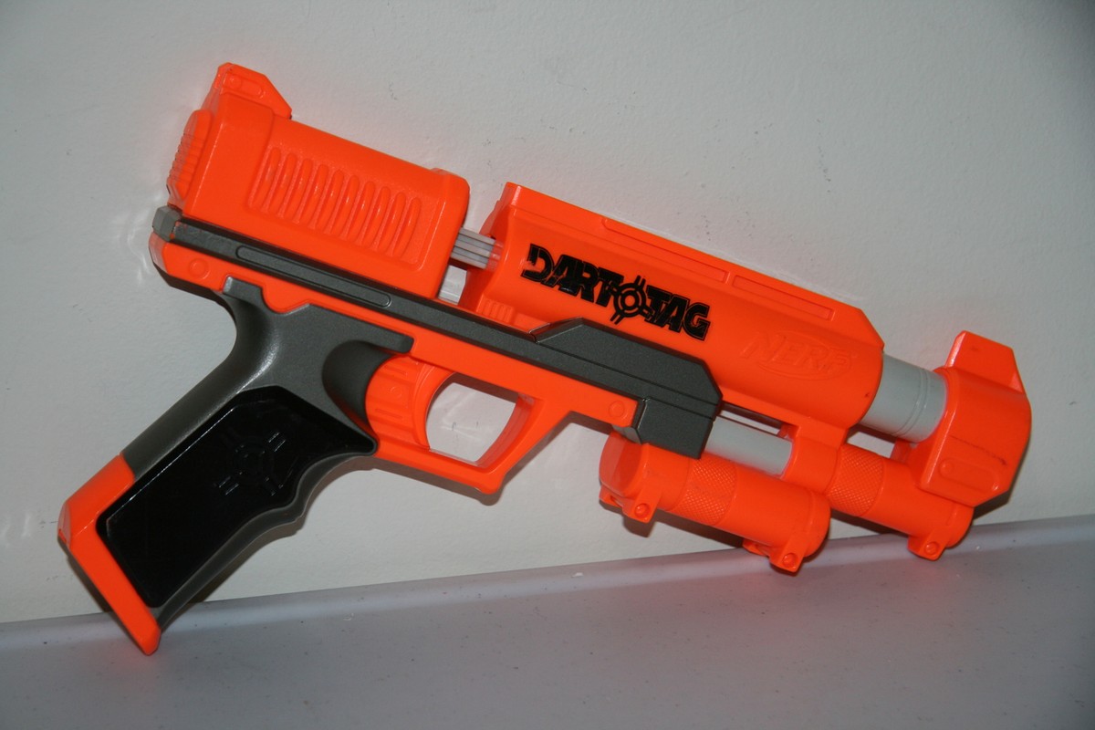 Nerf Dart Tag Stormfire Orange Dart Gun Blaster 2009 Pistol Foam