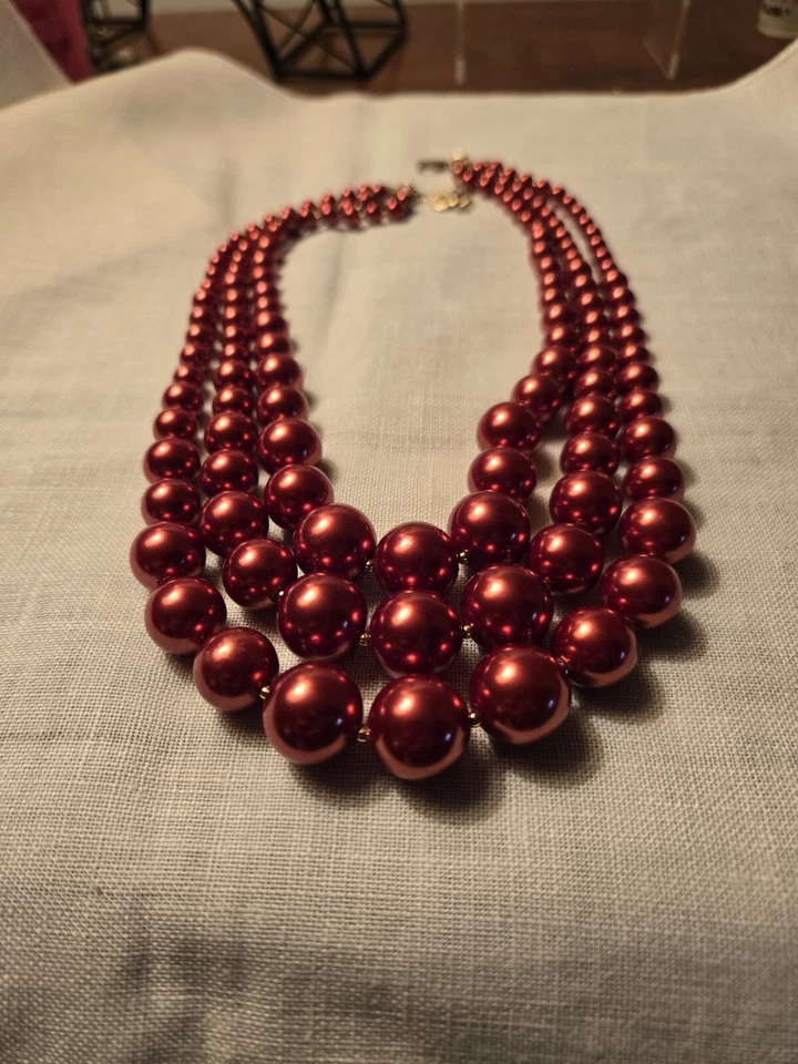 Charter Club тройной прядь стекла жемчуг ожерелье отличный цвет для праздников. - Изображение 4 из 4