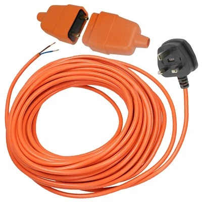 SPARES2GO Cable for BLACK & DECKER Lawnmower Connector Strimmer Trimmer 12M Power Plug 13A