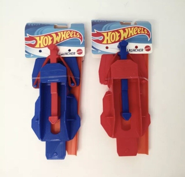 2 Pack New MATTEL Hot Wheels Launcher & Race Track Red & Blue