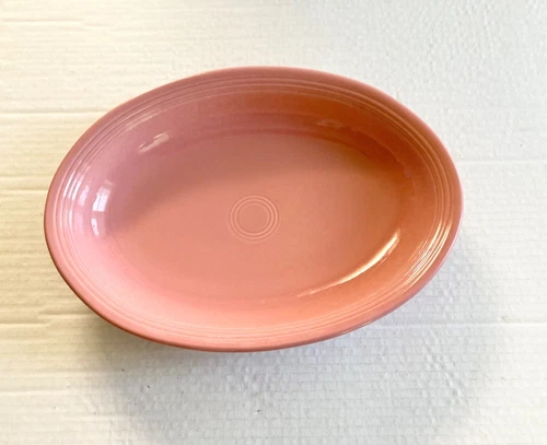 Homer Laughlin Fiesta Ware 12" Oval Deep Serving Bowl Retired ROSE Pink Post 86