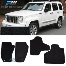Fit 08-13 Jeep Liberty 4Dr Nonskid  Black Nylon Floor Mats Carpets 4PC