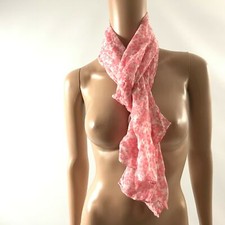 Womens Neck Scarf Floral White/Peach One Size Style 701-01WP E12