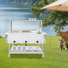 Commercial 86-230℉ Steam Table Electric Food Warmer with 3 Pans for for Buffets