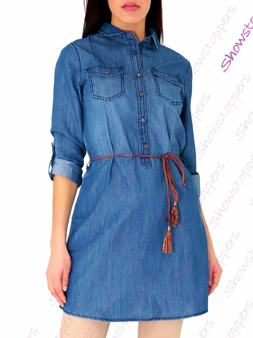 Tunic denim dress top