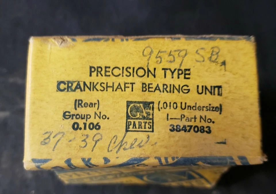 NOS 1937-1939 Precision Type Crankshaft Bearing w/Two Oil Grooves 3847083 / .010 - Image 4 of 4