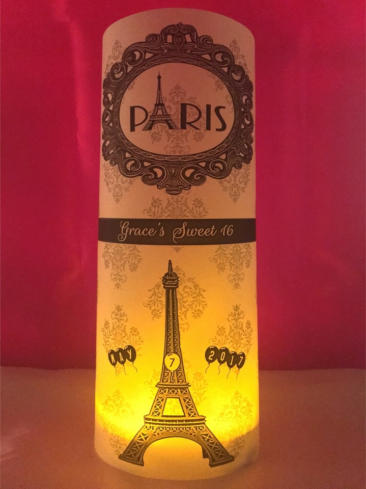 10 Personalized Paris Theme Eiffel Tower Vellum Luminaries Parisian ...