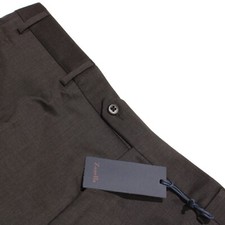 Zanella NWT Dress Pants Size 40 US Devon In Solid Brown 100 Wool