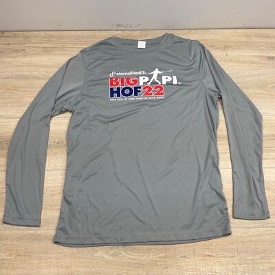 David Ortiz BIG PAPI HOF 2022 LONG SLEEVE SHIRT COOL & DRY SIZE L NWOT V40