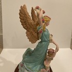 Angel with Angel Child 9” Figure Pink Roses Angelic Figure Angel Wings — photo 7