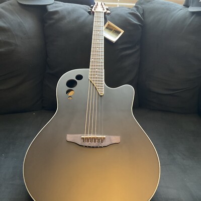 Ovation Applause Elite Mid Depth Acoustic-Electric Guitar, Black