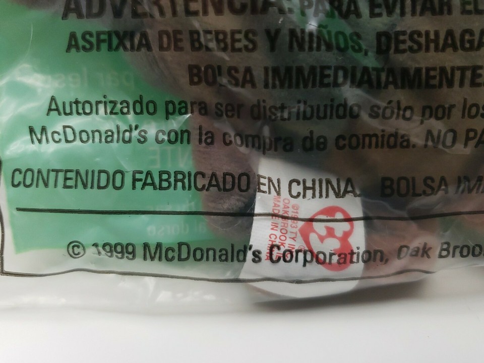 Claude the Crab McDonald's Ty Teenie Beanie Babies 1999 9 New Sealed