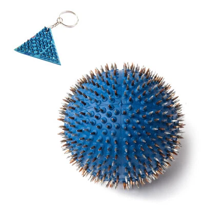 LYRIN24 Massageball Lyapko "Nadelball 4,0 Ag" Dunkelblau Igelball, Reha-Ball, Akupunktur