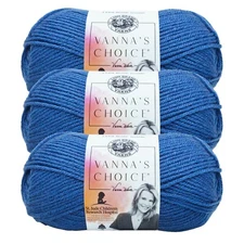 (3 Pack) Lion Brand Yarn 860-109E Vanna's Choice Yarn, Colonial Blue