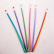 Deformation Unbreakable Eraser Pencil Colorful Stripe Flexible Kids Writing