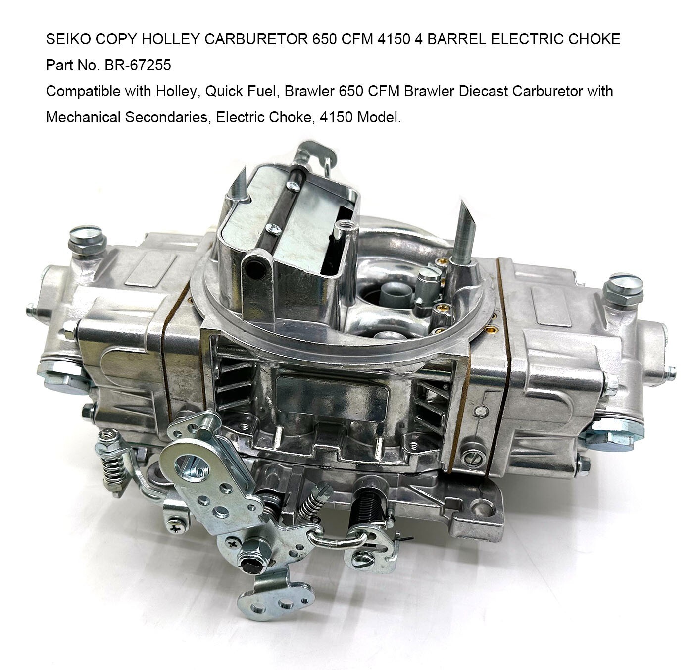 COPY 4BBL 650 CFM Brawler Double-Pumper Carburetor Electric Choke BR-67255