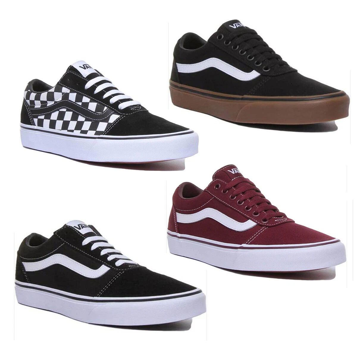 Vans Ward Mens Canvas Suede Trainers In Various Colours Size UK 6 12