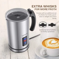 VAVA Stainless Steel Electric Milk Frother Steamer Maker for Hot and Cold Milk