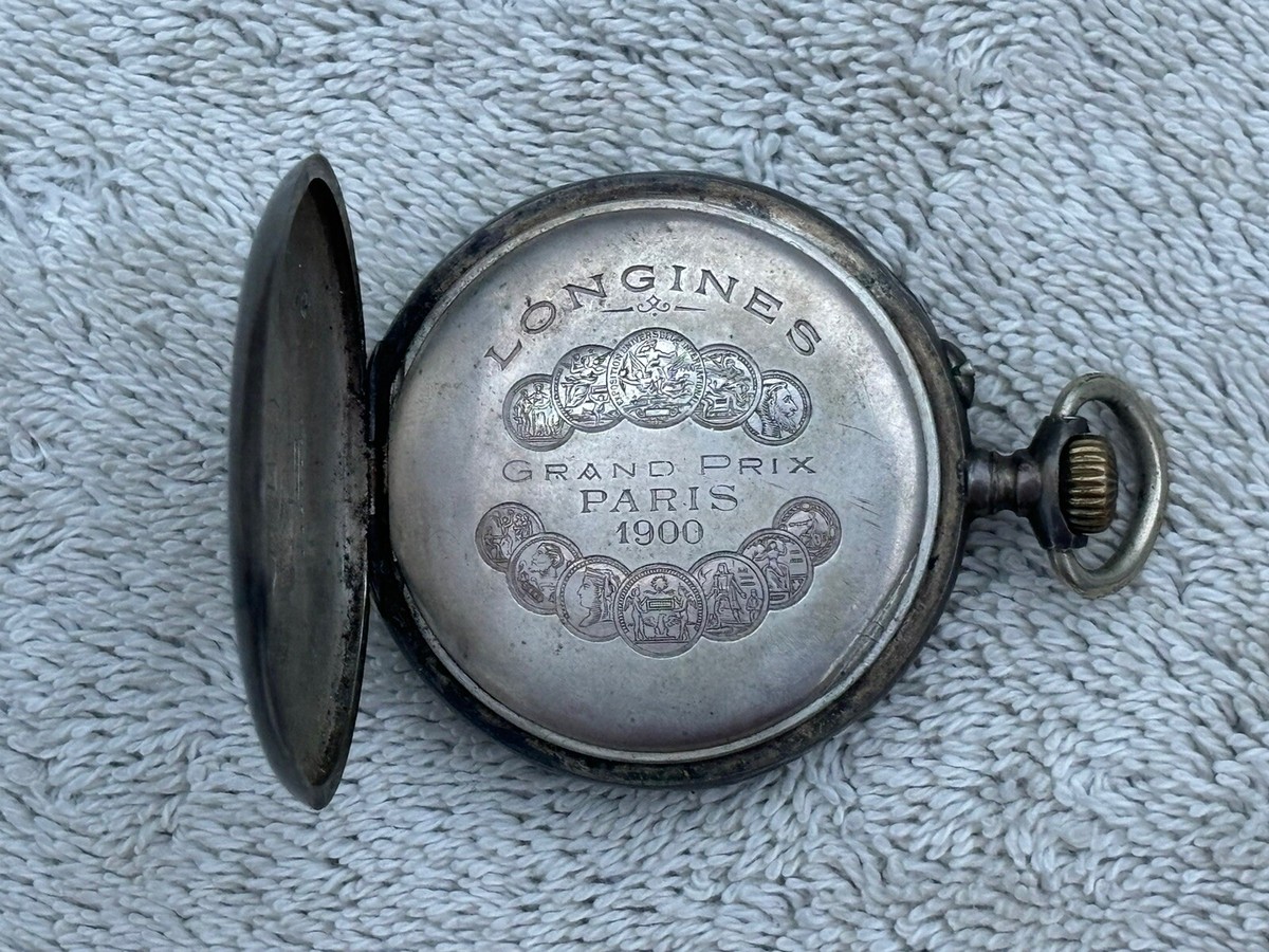 Antique Longines Pocket Watch in .800 Silver Case 1900 Grand Prix