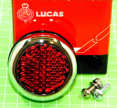 LU57124 Reflektor rot Katzenauge red LUCAS RER25 Chromrand 60-0691 Triumph BSA