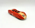 Vintage Schylling Tin Toy Litho Race Car #17 Red Italy Flag Friction Action