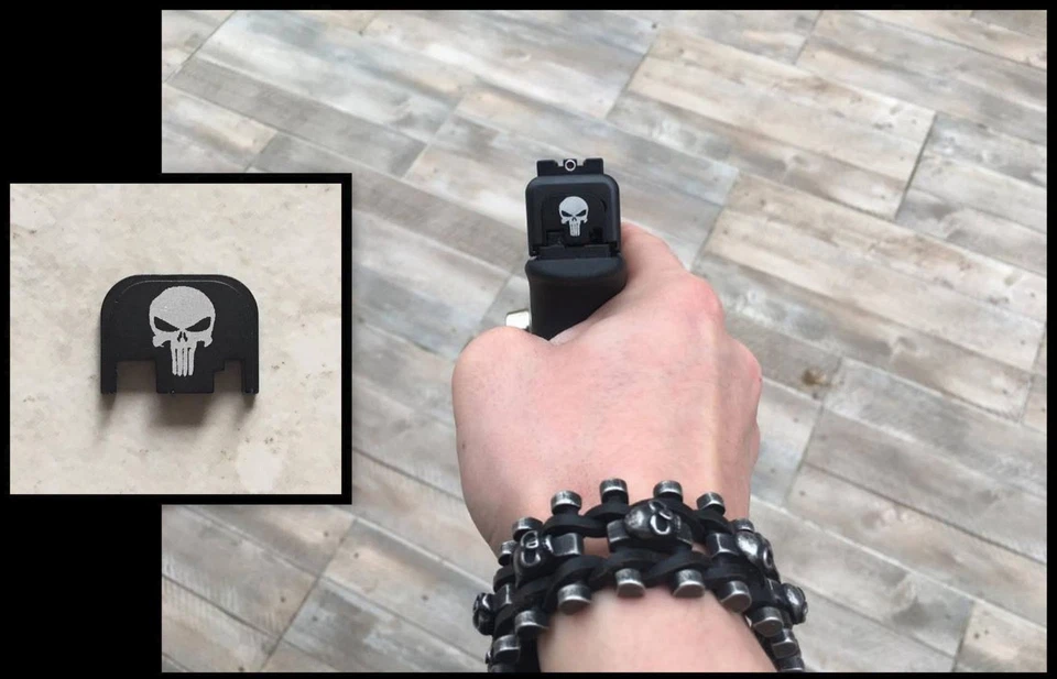 Cover ornement culasse glock - punisher NEUF glock 17 19 34 21 skull GEN 1-4