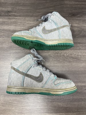 Nike Dunk High 6.0 Size 6.5 Womens Grey Fleece Teal Blue