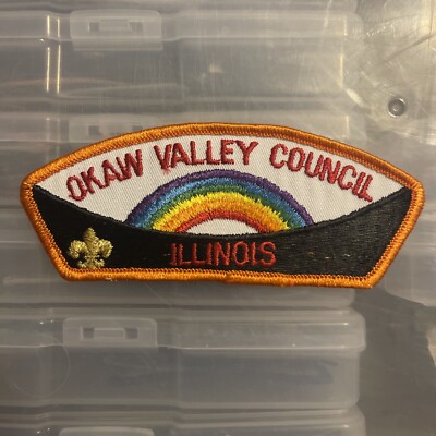 OKAW VALLEY COUNCILL ILLINOIS Vintage Boy Scouts Shoulder Patch - Rare- 