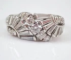 2.50Ct Baguette Simulated Diamond Infinity Wedding Ring 14k White Gold Plated