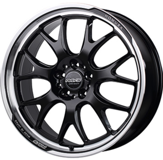 RAYS HOMURA 2x7RA 20x8.5J +38 Glossy Black set of 4 for TESLA 