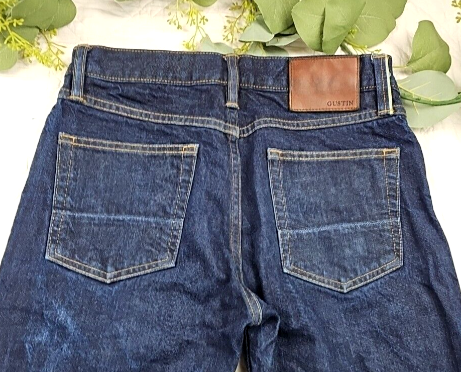 Gustin 116699 Selvedge Button Fly Jeans Slim Fit Raw Finish Men's