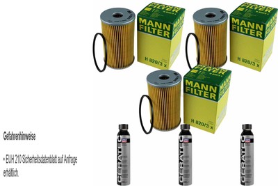 3x MANN-FILTER Ölfilter H 820/3 x + 3x LIQUI MOLY Cera Tec 3721