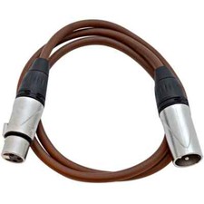 3 Foot Brown XLR to XLR Patch Cable PA/DJ Mic Cord XLRM to XLRF