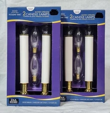 Vtg (LOT 2 Boxes total 4pcs) Christmas Window Candolier Candles