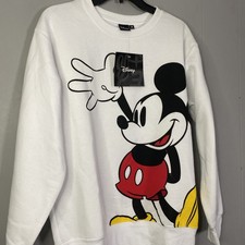 Disney Mickey Mouse Sweater Mens Medium NWT Light Weight Fleece M 22x26 Soft