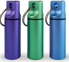 Small Pill Organizer Box Waterproof Keychain Pill Holder Portable Travel 3Pcs