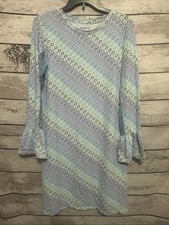 IBKÜL UPF 50 Geometric Long Bell Sleeve Shift Dress Size M