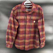 Carhartt Mens Flannel Shirt M Multicolor Plaid Long Sleeve Loose Fit Cotton