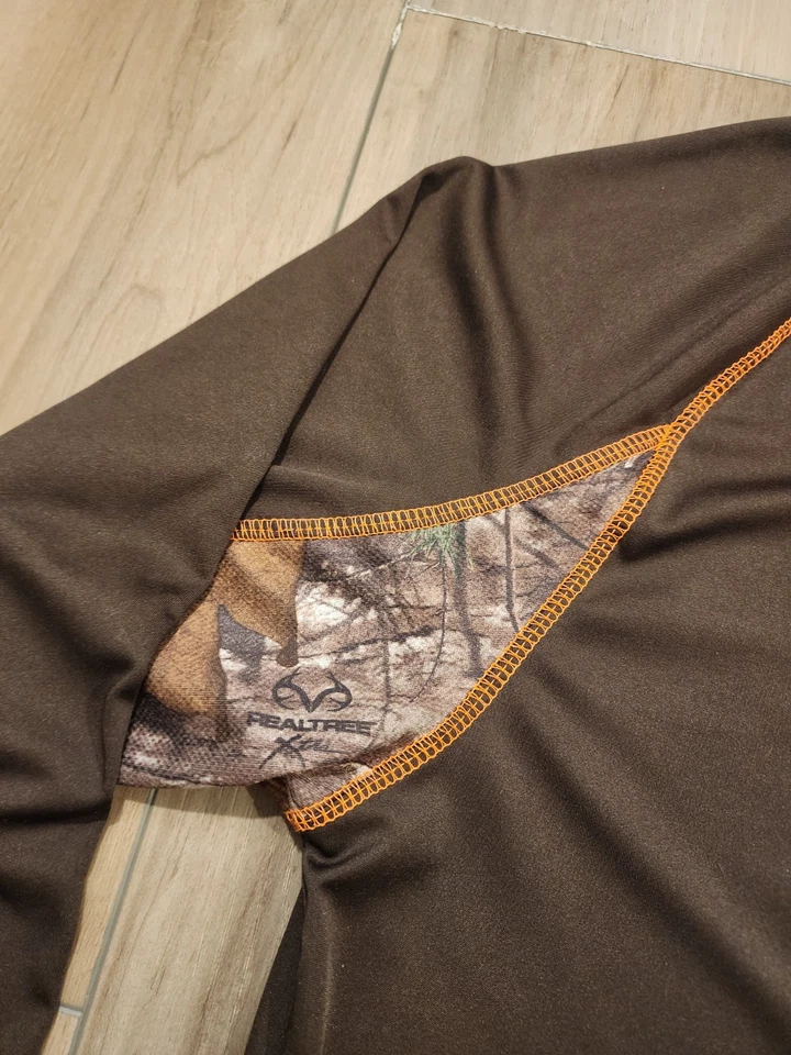 Realtree Dri-Fit Long Sleeve Shirt Lightweight Brown Camo Logo Men's Size XXL - Image 3 of 4