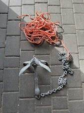 Boat anchor folding anchor approx. 2.5 kg with chain and rope