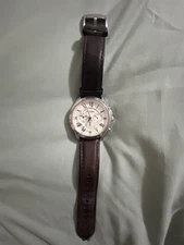 Fossil FS4735 Men's Grant Chronograph Watch 44mm Brown Leather Strap