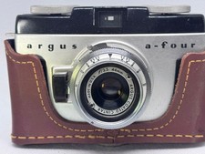 Vintage Argus A-four A4 35mm Camera Cintar Lens f/3.5 44mm Leather Case Made Usa