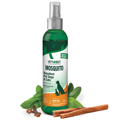 Vet s Best Natural Mosquito Repellent Spray for Dogs and Cats, Plant-8 oz Bottle