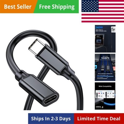 USB C Extension Cable 10FT,USB 3.2 10gbps Male to Female Type C 3.1 5A PD240W...