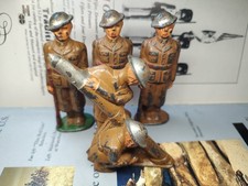 Barclay Soldiers W/ Mortor  At Attention