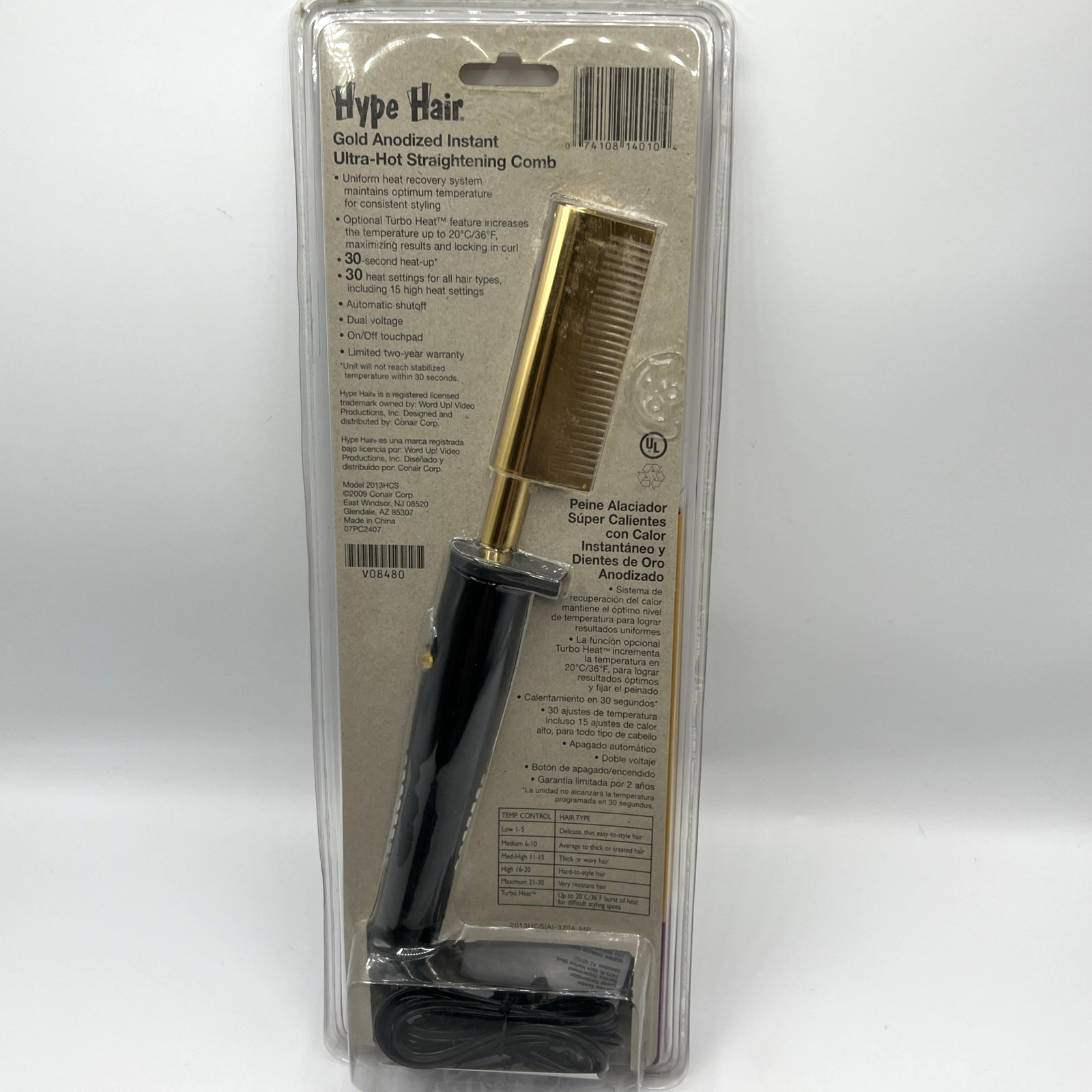 Conair Hype Hair Straightening Comb Instant Ultra-Hot