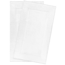 100 Cotton Bath Mats for Bathroom Floor Set of 2 Pack, 20x34 Soft Absorbent