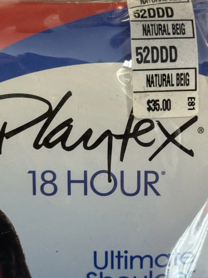 2 x Women's Playtex 18 Hour Ultimate Shoulder Comfort Size 52DDD Natural Beige - Image 2 of 4